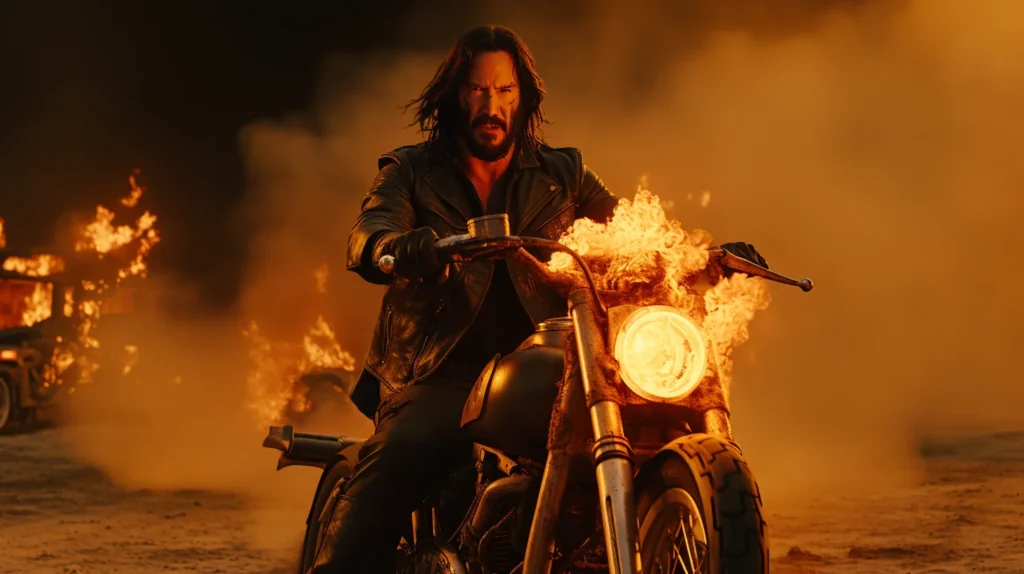 Keanu Reeves sparks fan frenzy as Ghost Rider in stunning Marvel fan art, fueling anticipation for his potential MCU debut!